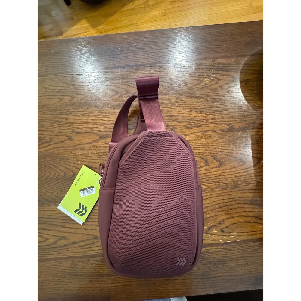 NWT All in Motion Sling Crossbody Bag - Deep Plum Burgundy Wine Hidden Pocket